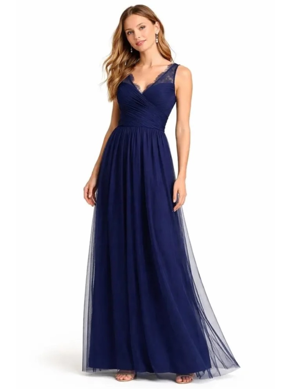 Anthropologie BHLDN Hitherto Navy Lace Tulle Gown size 10